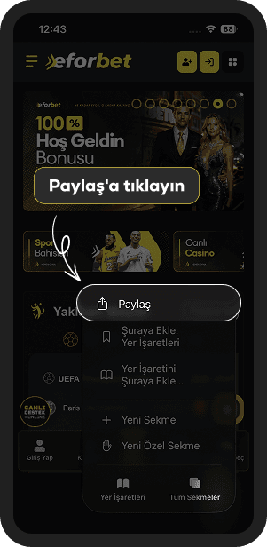 Paylaş'a dokunun